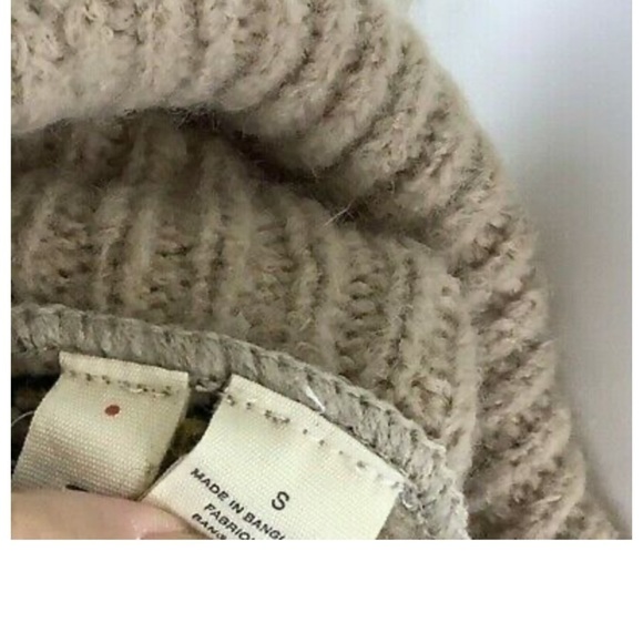 Anthropologie Sz S Georgia Turtleneck Sweater In Leopard Print Tan Acrylic - Picture 6 of 8